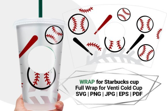 Baseball Wrap for Starbucks 24 Oz Cup