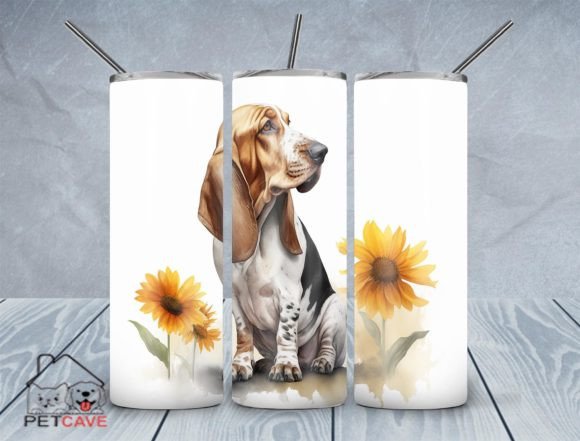 Basset Hound Watercolor Tumbler 20 Oz