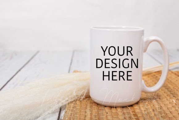 Boho Mug Mockup 15oz Coffee Cup Mockup