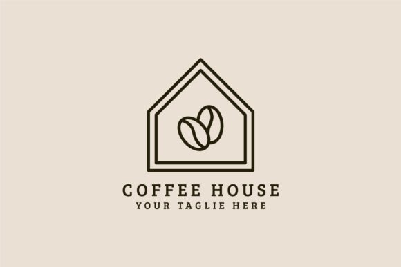 Coffee House Shop with Line Art Style