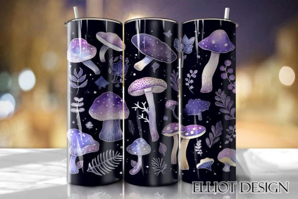Mystic Mushroom Tumbler Wrap PNG