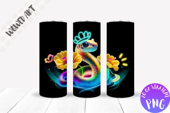 Neon Snake Tumbler Wrap