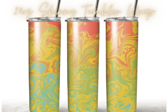 Retro Abstract 20oz Coffee Tumbler Wrap