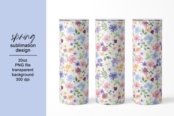Tumbler Sublimation Design Wildflowers